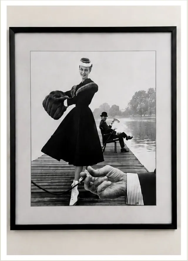 Framed black and white photograph